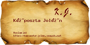 Káposzta Jolán névjegykártya