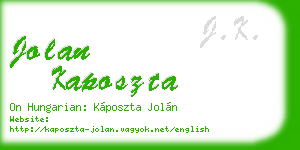 jolan kaposzta business card